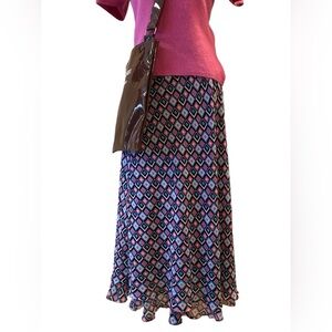 Geometric Patterned Maxi Skirt Size XL